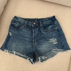 Wild Fable Shorts Women’s Size 10 Medium Wash High Rise Denim Distressed EUC